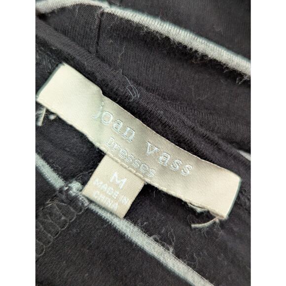 JOAN VASS! ULTRA MAXI STRETCH T-SHIRTING BLACK & GRAY STRIPED L/S DRESS! SZ M - Picture 8 of 11